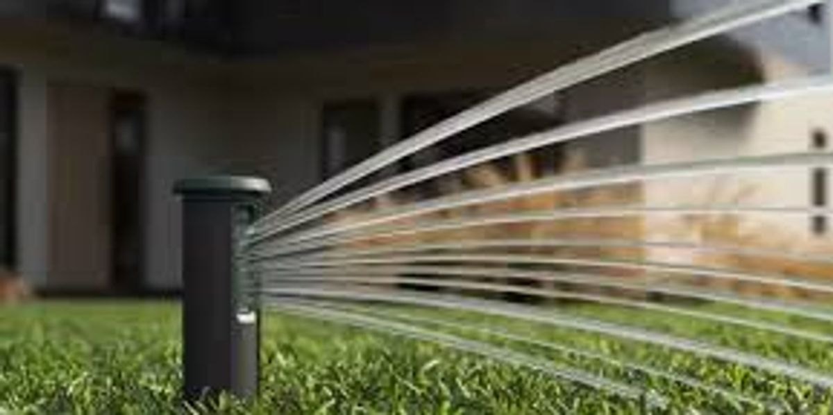 Irrigreen smart sprinkler digitally mapping a lawn and watering only the exact shape set